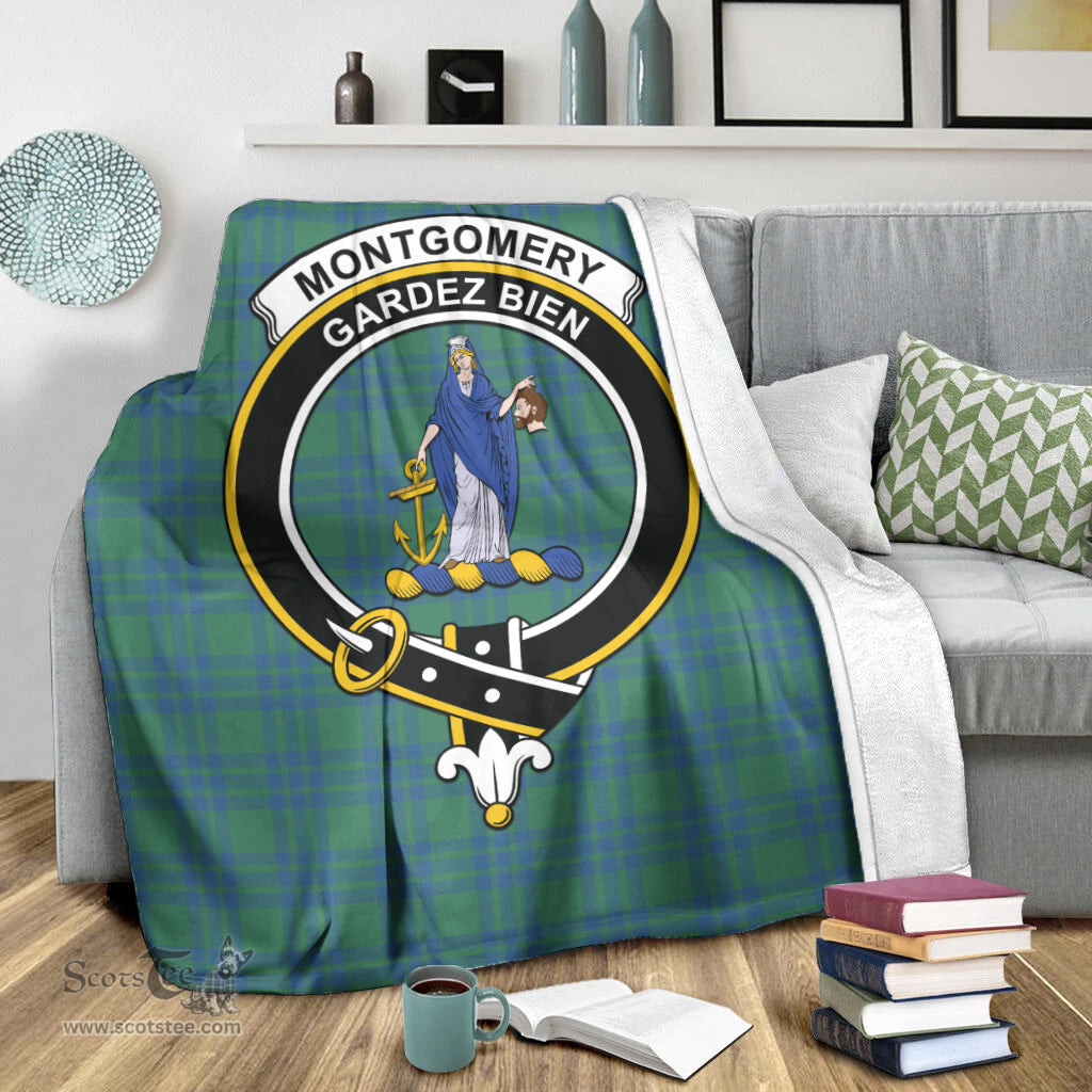 Scottish Montgomery Ancient Clan Tartan Blanket with Family Crest Tartan Plaid Sherpa Blanket Scottish Plaid Tartan Plaid - ScotsTee - scotstee.com
