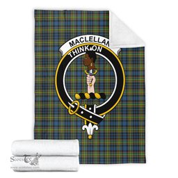 Scottish MacLellan Ancient Clan Tartan Blanket with Family Crest Tartan Plaid Sherpa Blanket Scottish Plaid Tartan Plaid - ScotsTee - scotstee.com