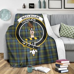 Scottish MacLellan Ancient Clan Tartan Blanket with Family Crest Tartan Plaid Sherpa Blanket Scottish Plaid Tartan Plaid - ScotsTee - scotstee.com