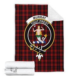 Scottish Murray of Ochtertyre Clan Tartan Blanket with Family Crest Tartan Plaid Sherpa Blanket Scottish Plaid Tartan Plaid - ScotsTee - scotstee.com