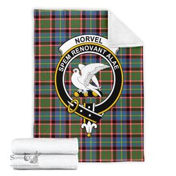 Scottish Norvel Clan Tartan Blanket with Family Crest Tartan Plaid Sherpa Blanket Scottish Plaid Tartan Plaid - ScotsTee - scotstee.com