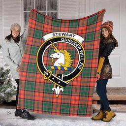 Scottish Stewart of Appin Ancient Clan Tartan Blanket with Family Crest Tartan Plaid Sherpa Blanket Scottish Plaid Tartan Plaid - ScotsTee - scotstee.com