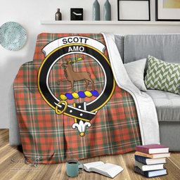 Scottish Scott Ancient Clan Tartan Blanket with Family Crest Tartan Plaid Sherpa Blanket Scottish Plaid Tartan Plaid - ScotsTee - scotstee.com