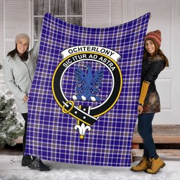 Scottish Ochterlony Clan Tartan Blanket with Family Crest Tartan Plaid Sherpa Blanket Scottish Plaid Tartan Plaid - ScotsTee - scotstee.com