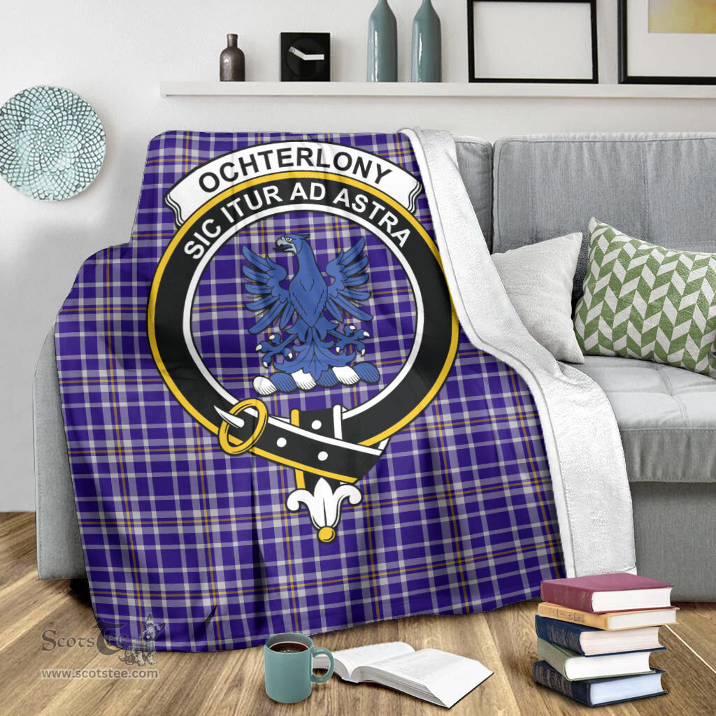 Scottish Ochterlony Clan Tartan Blanket with Family Crest Tartan Plaid Sherpa Blanket Scottish Plaid Tartan Plaid - ScotsTee - scotstee.com