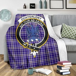 Scottish Ochterlony Clan Tartan Blanket with Family Crest Tartan Plaid Sherpa Blanket Scottish Plaid Tartan Plaid - ScotsTee - scotstee.com