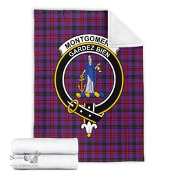 Scottish Montgomery Modern Clan Tartan Blanket with Family Crest Tartan Plaid Sherpa Blanket Scottish Plaid Tartan Plaid - ScotsTee - scotstee.com