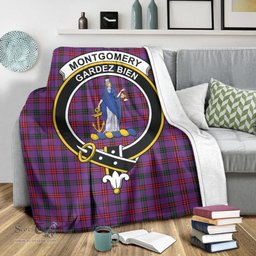 Scottish Montgomery Modern Clan Tartan Blanket with Family Crest Tartan Plaid Sherpa Blanket Scottish Plaid Tartan Plaid - ScotsTee - scotstee.com