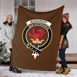 Scottish Moncrieff Clan Tartan Blanket with Family Crest Tartan Plaid Sherpa Blanket Scottish Plaid Tartan Plaid - ScotsTee - scotstee.com