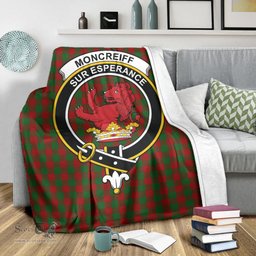 Scottish Moncrieff Clan Tartan Blanket with Family Crest Tartan Plaid Sherpa Blanket Scottish Plaid Tartan Plaid - ScotsTee - scotstee.com