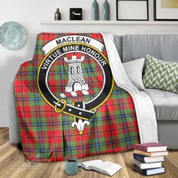 Scottish MacLean of Duart Modern Clan Tartan Blanket with Family Crest Tartan Plaid Sherpa Blanket Scottish Plaid Tartan Plaid - ScotsTee - scotstee.com