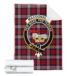 Scottish MacDonald Dress Irish Clan Tartan Blanket with Family Crest Tartan Plaid Sherpa Blanket Scottish Plaid Tartan Plaid - ScotsTee - scotstee.com