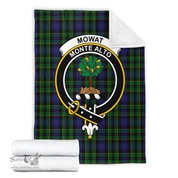 Scottish Mowat Clan Tartan Blanket with Family Crest Tartan Plaid Sherpa Blanket Scottish Plaid Tartan Plaid - ScotsTee - scotstee.com