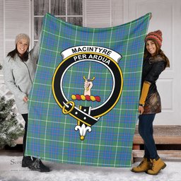 Scottish MacIntyre Hunting Ancient Clan Tartan Blanket with Family Crest Tartan Plaid Sherpa Blanket Scottish Plaid Tartan Plaid - ScotsTee - scotstee.com