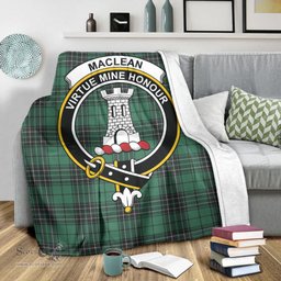 Scottish MacLean Hunting Ancient Clan Tartan Blanket with Family Crest Tartan Plaid Sherpa Blanket Scottish Plaid Tartan Plaid - ScotsTee - scotstee.com