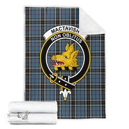 Scottish MacTavish Dress Clan Tartan Blanket with Family Crest Tartan Plaid Sherpa Blanket Scottish Plaid Tartan Plaid - ScotsTee - scotstee.com