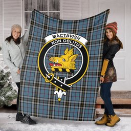 Scottish MacTavish Dress Clan Tartan Blanket with Family Crest Tartan Plaid Sherpa Blanket Scottish Plaid Tartan Plaid - ScotsTee - scotstee.com