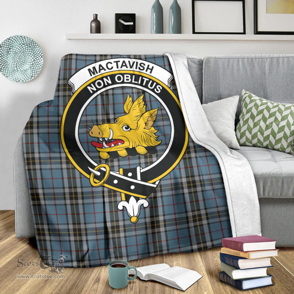 Scottish MacTavish Dress Clan Tartan Blanket with Family Crest Tartan Plaid Sherpa Blanket Scottish Plaid Tartan Plaid - ScotsTee - scotstee.com