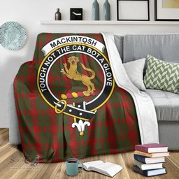 Scottish MacKintosh Red Clan Tartan Blanket with Family Crest Tartan Plaid Sherpa Blanket Scottish Plaid Tartan Plaid - ScotsTee - scotstee.com