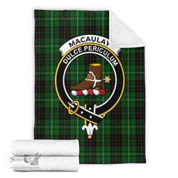 Scottish MacAulay of Lewis Clan Tartan Blanket with Family Crest Tartan Plaid Sherpa Blanket Scottish Plaid Tartan Plaid - ScotsTee - scotstee.com