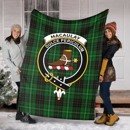 Scottish MacAulay of Lewis Clan Tartan Blanket with Family Crest Tartan Plaid Sherpa Blanket Scottish Plaid Tartan Plaid - ScotsTee - scotstee.com