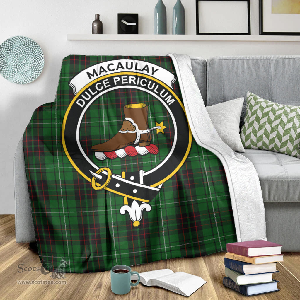 Scottish MacAulay of Lewis Clan Tartan Blanket with Family Crest Tartan Plaid Sherpa Blanket Scottish Plaid Tartan Plaid - ScotsTee - scotstee.com