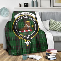 Scottish MacAulay of Lewis Clan Tartan Blanket with Family Crest Tartan Plaid Sherpa Blanket Scottish Plaid Tartan Plaid - ScotsTee - scotstee.com