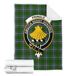 Scottish Pringle Clan Tartan Blanket with Family Crest Tartan Plaid Sherpa Blanket Scottish Plaid Tartan Plaid - ScotsTee - scotstee.com