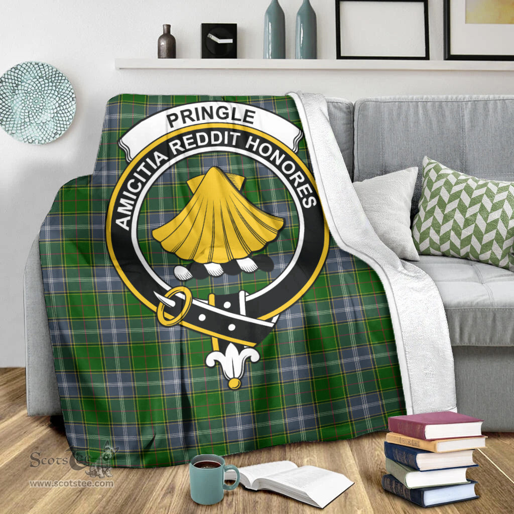 Scottish Pringle Clan Tartan Blanket with Family Crest Tartan Plaid Sherpa Blanket Scottish Plaid Tartan Plaid - ScotsTee - scotstee.com