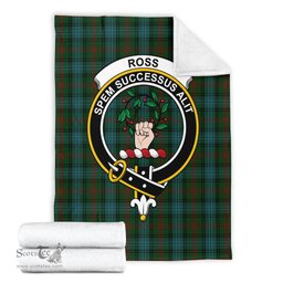 Scottish Ross Hunting Clan Tartan Blanket with Family Crest Tartan Plaid Sherpa Blanket Scottish Plaid Tartan Plaid - ScotsTee - scotstee.com