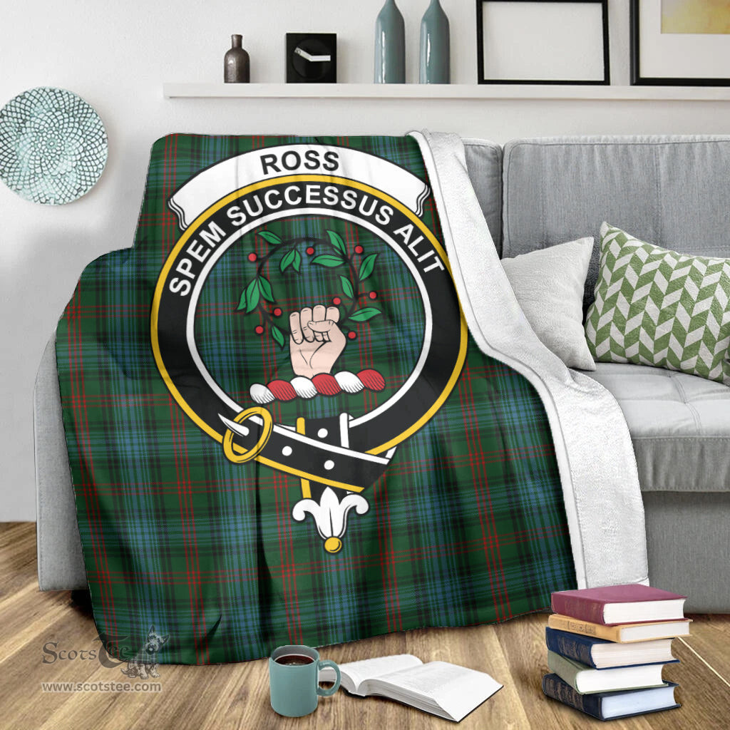 Scottish Ross Hunting Clan Tartan Blanket with Family Crest Tartan Plaid Sherpa Blanket Scottish Plaid Tartan Plaid - ScotsTee - scotstee.com