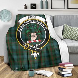 Scottish Ross Hunting Clan Tartan Blanket with Family Crest Tartan Plaid Sherpa Blanket Scottish Plaid Tartan Plaid - ScotsTee - scotstee.com