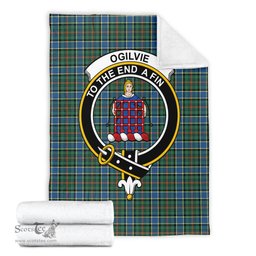 Scottish Ogilvie (Ogilvy) Hunting Ancient Clan Tartan Blanket with Family Crest Tartan Plaid Sherpa Blanket Scottish Plaid Tartan Plaid - ScotsTee - scotstee.com