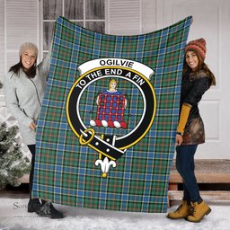 Scottish Ogilvie (Ogilvy) Hunting Ancient Clan Tartan Blanket with Family Crest Tartan Plaid Sherpa Blanket Scottish Plaid Tartan Plaid - ScotsTee - scotstee.com