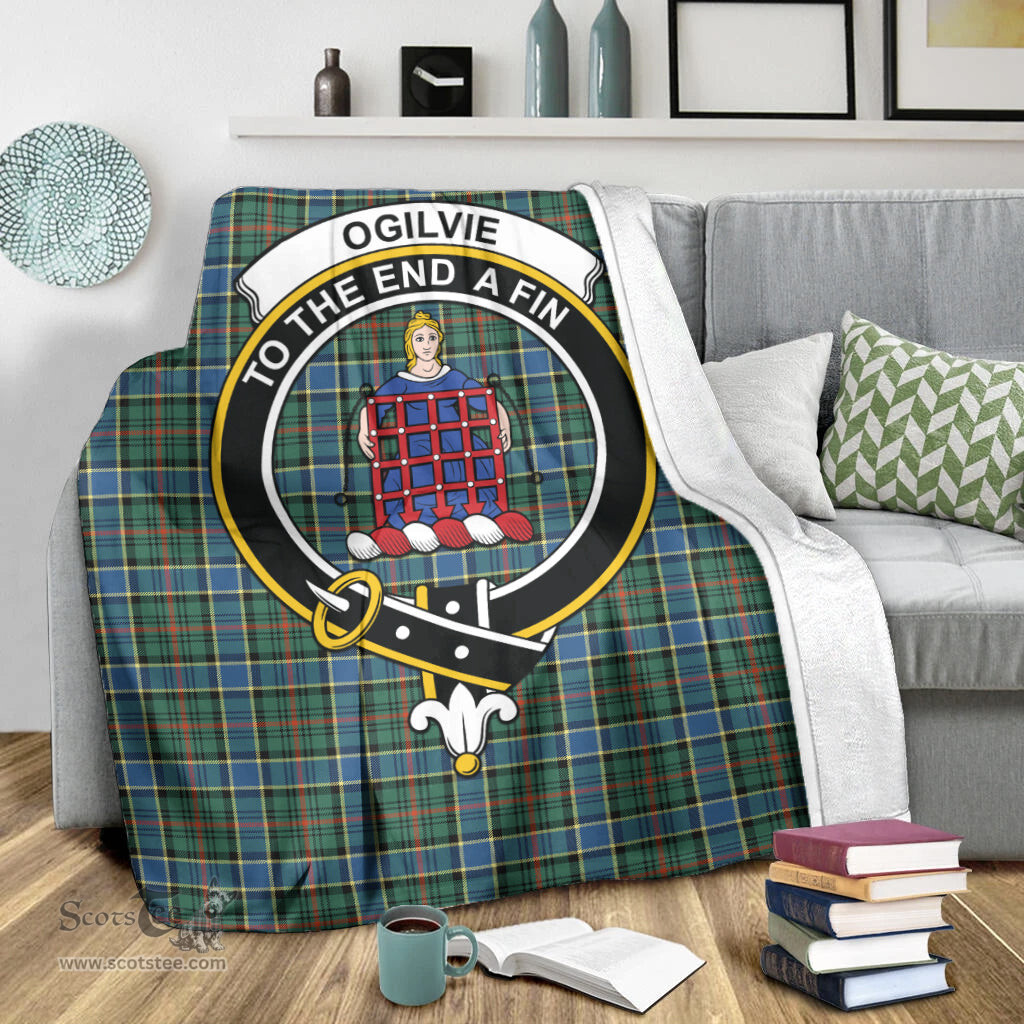 Scottish Ogilvie (Ogilvy) Hunting Ancient Clan Tartan Blanket with Family Crest Tartan Plaid Sherpa Blanket Scottish Plaid Tartan Plaid - ScotsTee - scotstee.com