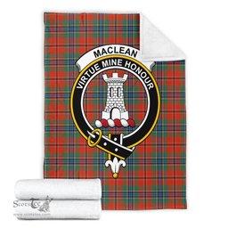 Scottish MacLean of Duart Ancient Clan Tartan Blanket with Family Crest Tartan Plaid Sherpa Blanket Scottish Plaid Tartan Plaid - ScotsTee - scotstee.com