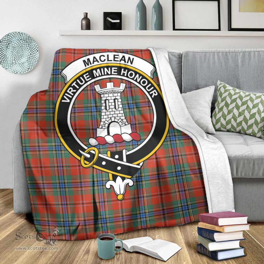 Scottish MacLean of Duart Ancient Clan Tartan Blanket with Family Crest Tartan Plaid Sherpa Blanket Scottish Plaid Tartan Plaid - ScotsTee - scotstee.com