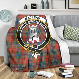 Scottish MacLean of Duart Ancient Clan Tartan Blanket with Family Crest Tartan Plaid Sherpa Blanket Scottish Plaid Tartan Plaid - ScotsTee - scotstee.com