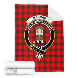 Scottish MacNab Modern Clan Tartan Blanket with Family Crest Tartan Plaid Sherpa Blanket Scottish Plaid Tartan Plaid - ScotsTee - scotstee.com