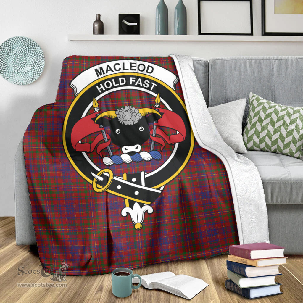 Scottish MacLeod Red Clan Tartan Blanket with Family Crest Tartan Plaid Sherpa Blanket Scottish Plaid Tartan Plaid - ScotsTee - scotstee.com