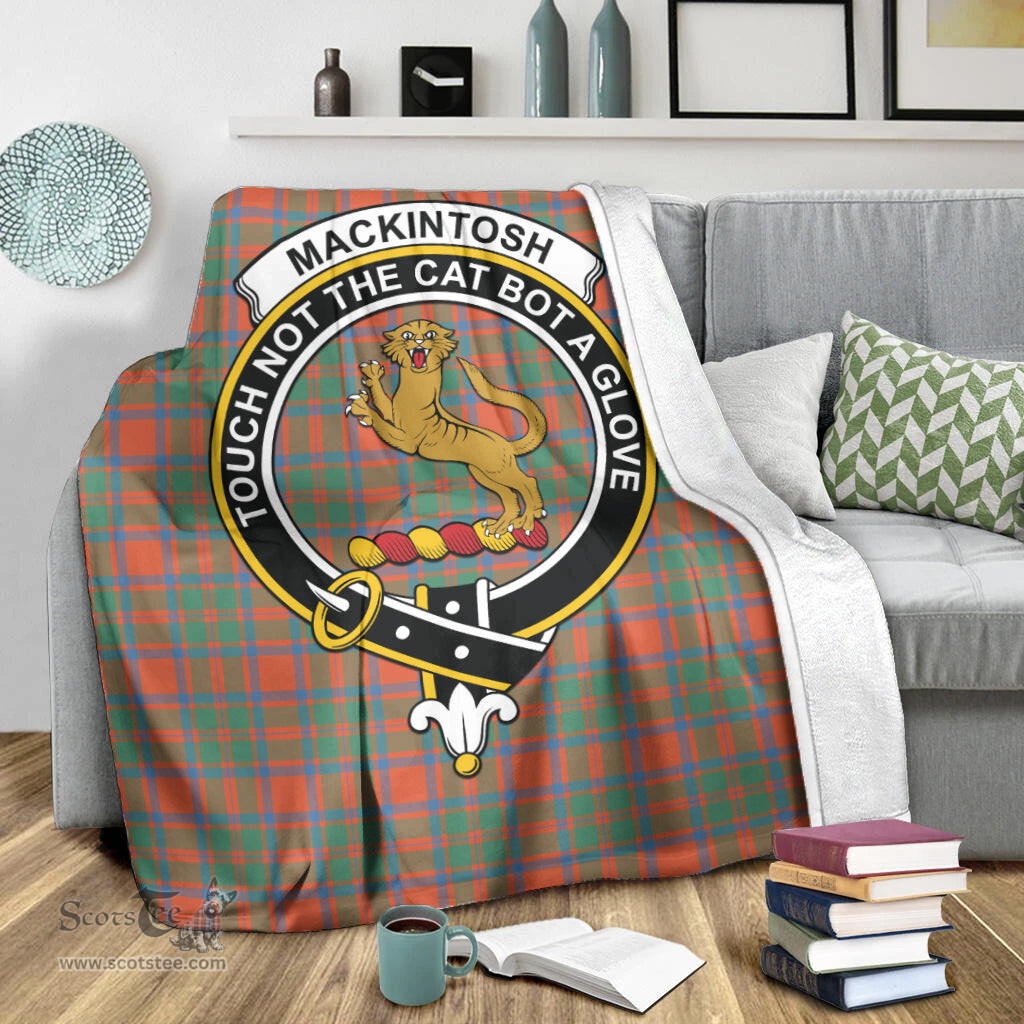 Scottish MacKintosh Ancient Clan Tartan Blanket with Family Crest Tartan Plaid Sherpa Blanket Scottish Plaid Tartan Plaid - ScotsTee - scotstee.com