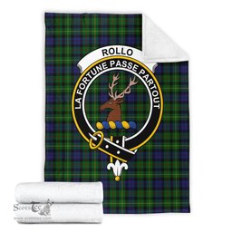 Scottish Rollo Clan Tartan Blanket with Family Crest Tartan Plaid Sherpa Blanket Scottish Plaid Tartan Plaid - ScotsTee - scotstee.com