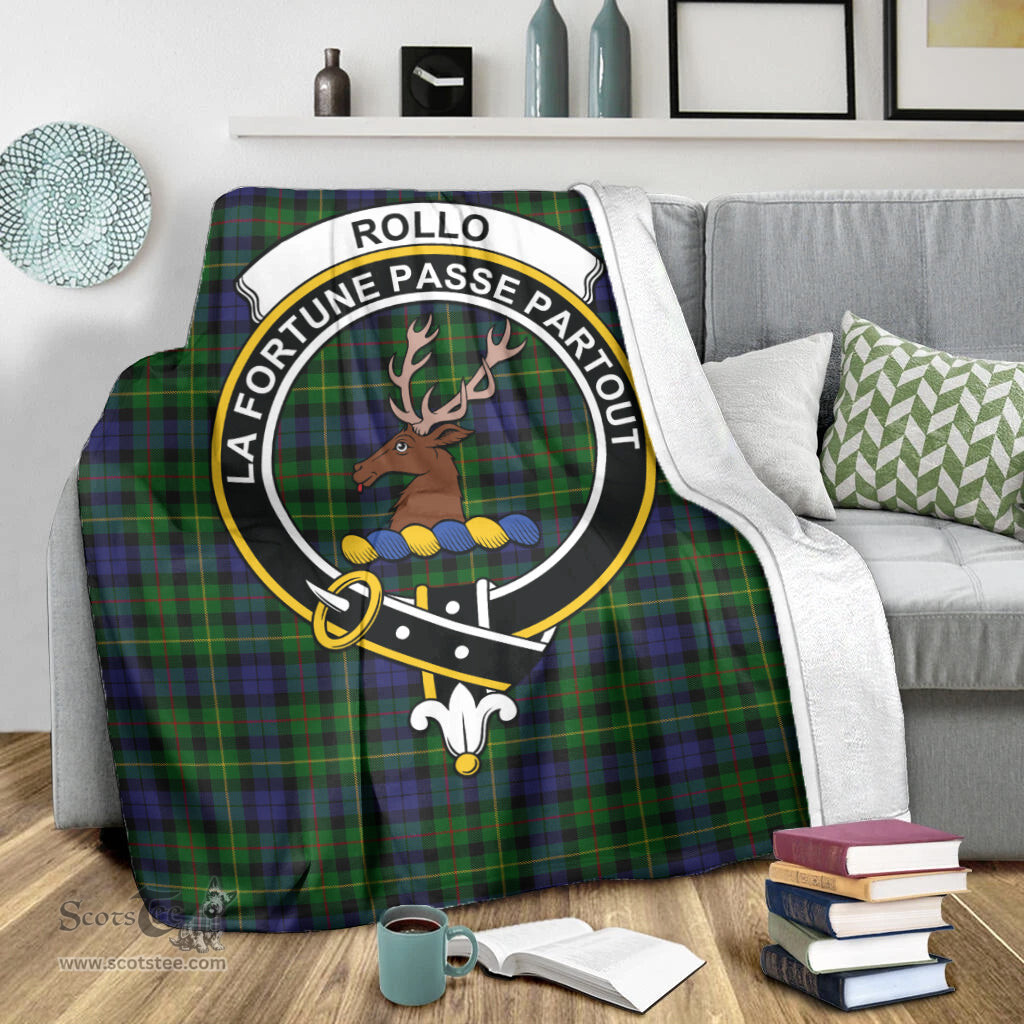 Scottish Rollo Clan Tartan Blanket with Family Crest Tartan Plaid Sherpa Blanket Scottish Plaid Tartan Plaid - ScotsTee - scotstee.com