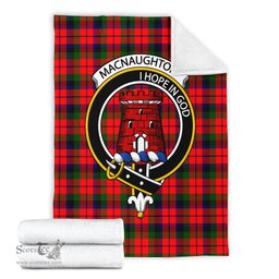 Scottish MacNaughton Modern Clan Tartan Blanket with Family Crest Tartan Plaid Sherpa Blanket Scottish Plaid Tartan Plaid - ScotsTee - scotstee.com