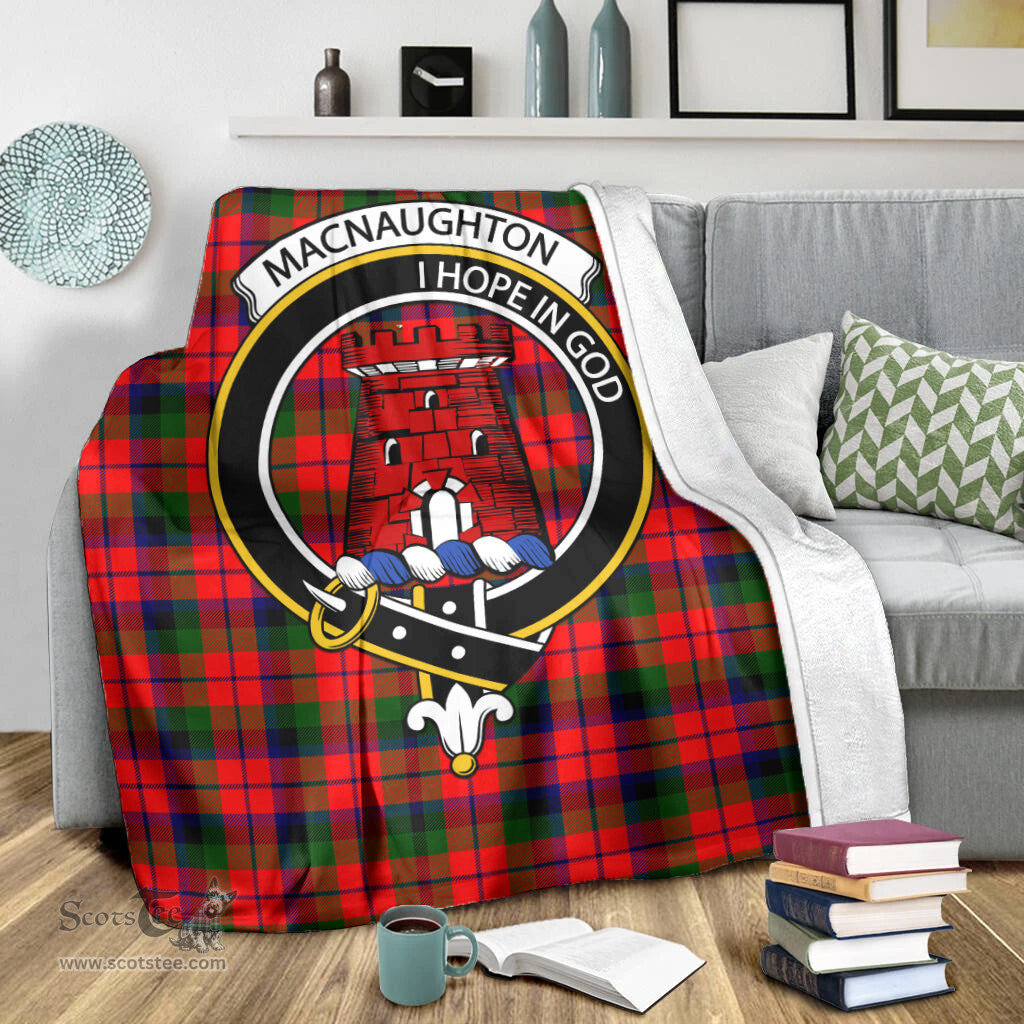 Scottish MacNaughton Modern Clan Tartan Blanket with Family Crest Tartan Plaid Sherpa Blanket Scottish Plaid Tartan Plaid - ScotsTee - scotstee.com