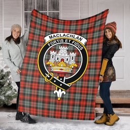 Scottish MacLachlan Weathered Clan Tartan Blanket with Family Crest Tartan Plaid Sherpa Blanket Scottish Plaid Tartan Plaid - ScotsTee - scotstee.com
