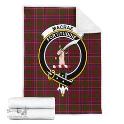 Scottish MacRae Red Clan Tartan Blanket with Family Crest Tartan Plaid Sherpa Blanket Scottish Plaid Tartan Plaid - ScotsTee - scotstee.com