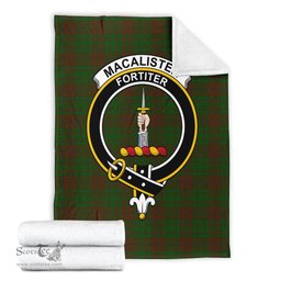 Scottish MacAlister of Glenbarr Hunting Clan Tartan Blanket with Family Crest Tartan Plaid Sherpa Blanket Scottish Plaid Tartan Plaid - ScotsTee - scotstee.com