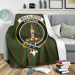 Scottish MacAlister of Glenbarr Hunting Clan Tartan Blanket with Family Crest Tartan Plaid Sherpa Blanket Scottish Plaid Tartan Plaid - ScotsTee - scotstee.com