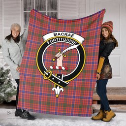 Scottish MacRae Ancient Clan Tartan Blanket with Family Crest Tartan Plaid Sherpa Blanket Scottish Plaid Tartan Plaid - ScotsTee - scotstee.com
